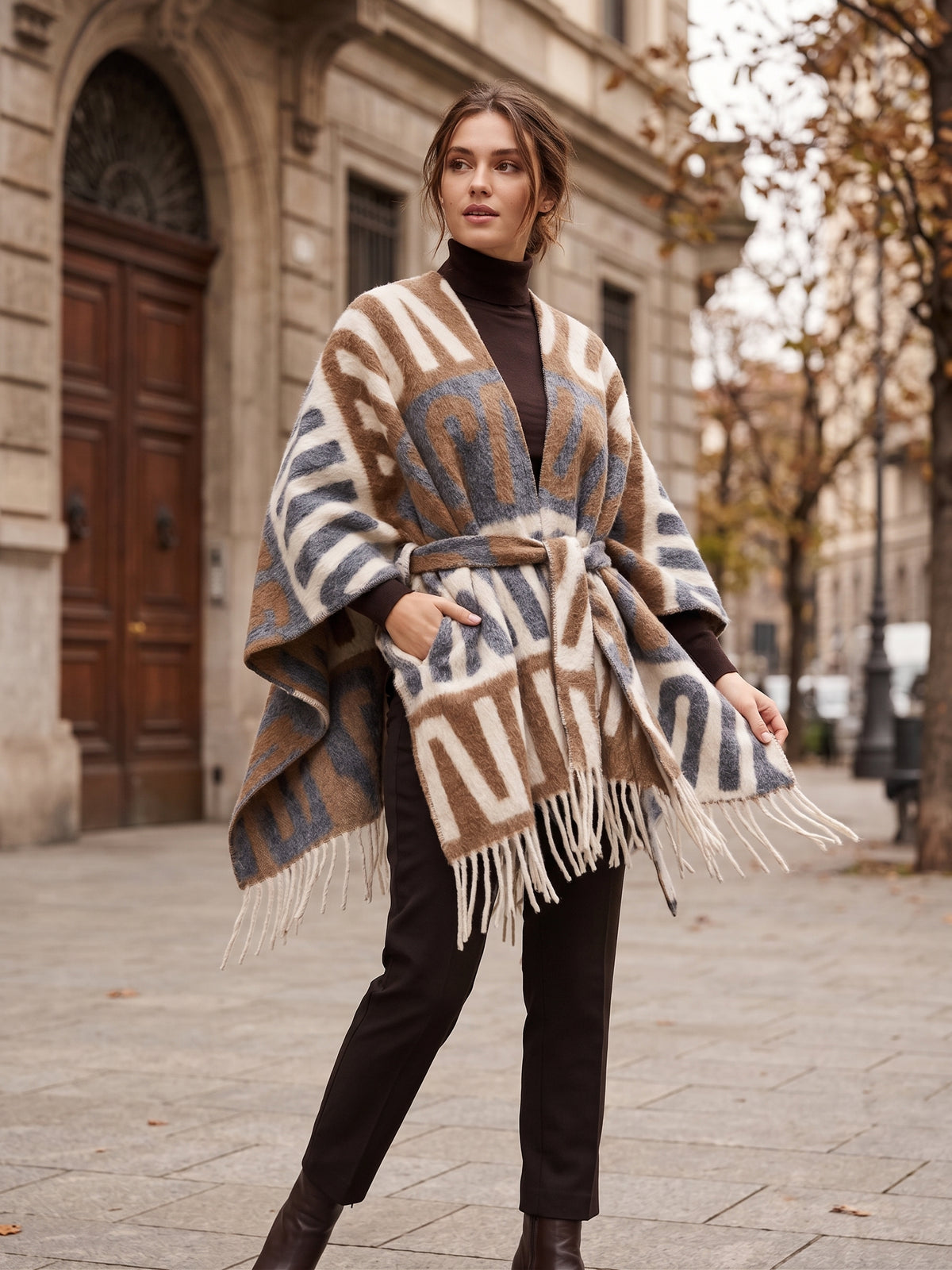 Poncho in lana - Taglia unica