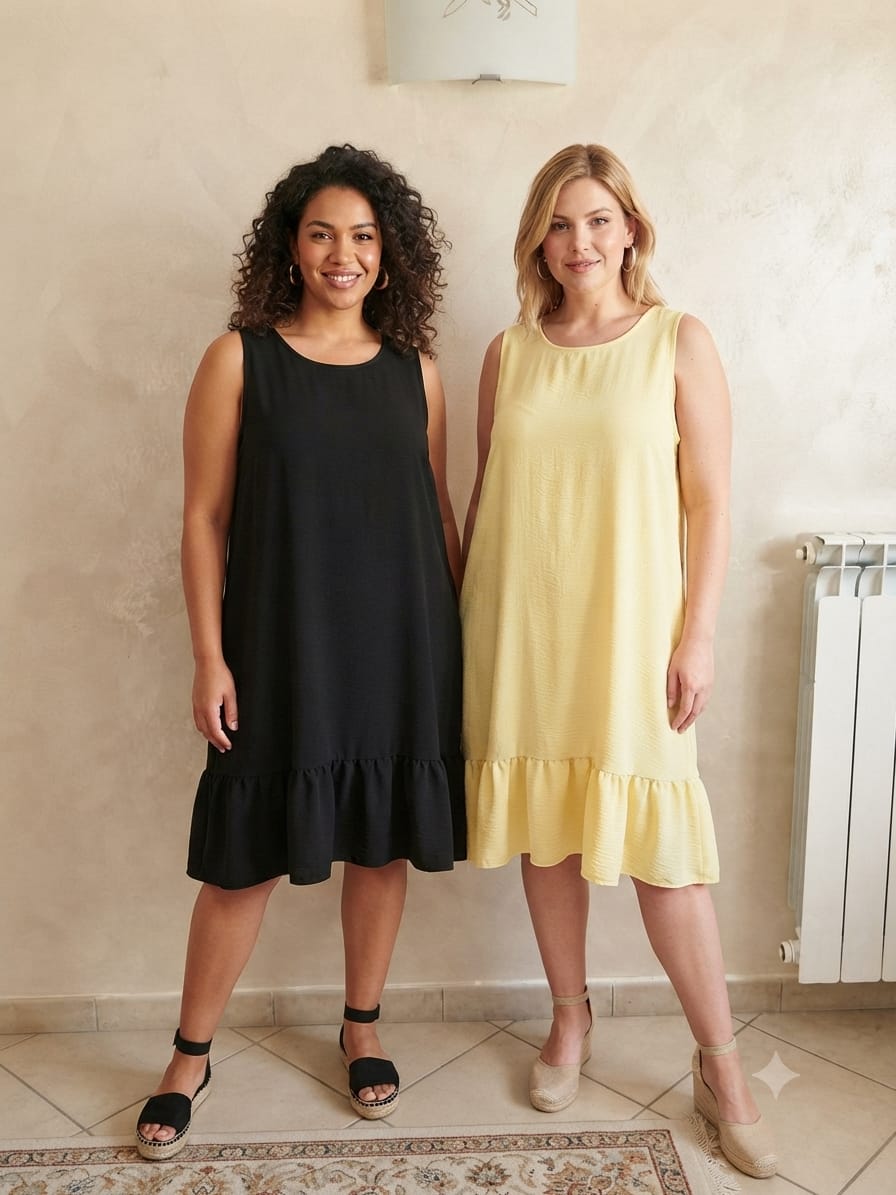 Vestito Leggero a Balza Curvy