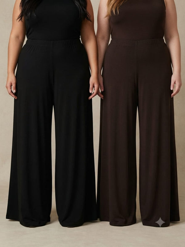 Pantalone a Palazzo Curvy - Nero / Marrone