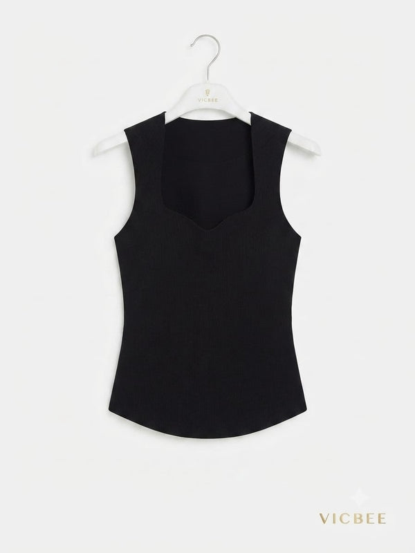 Top in Cotone Scollo Quadrato con Coppe Incorporate – Taglia Unica