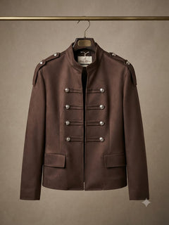 Giacca Scamosciata Stile Militare