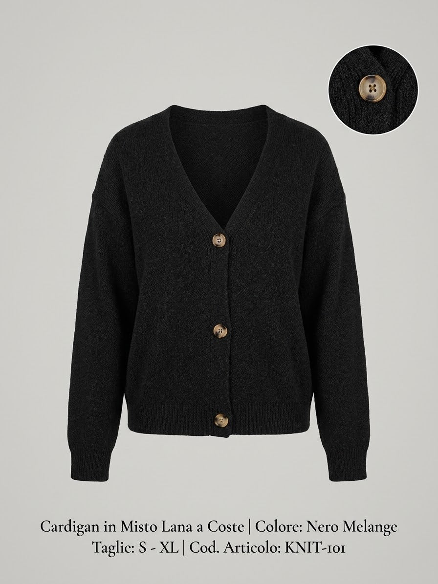 Cardigan corto con bottoni